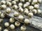 10mm Czech Glass Satin Taupe Baroque Pearl Chain with Antique Bronze Caps -- Sold by the foot